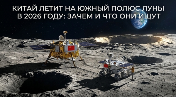 Китай летит к южному полюсу Луны в 2026 году - зачем и что там ищут